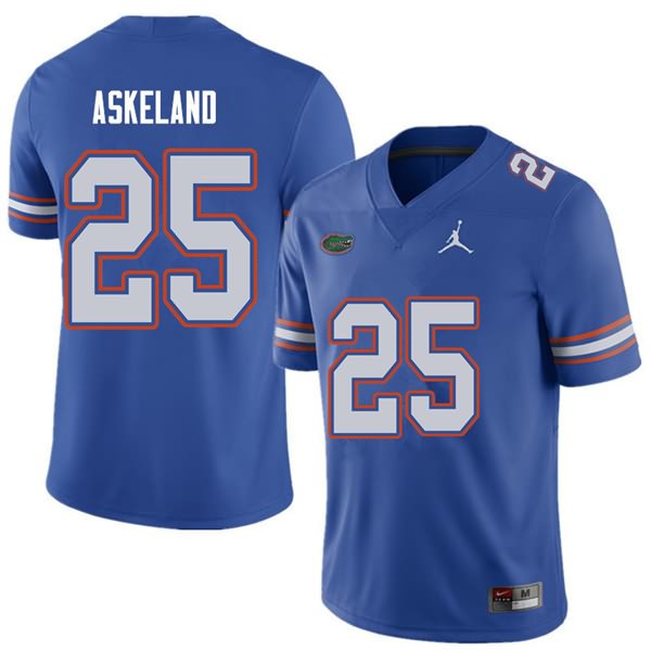 Men's NCAA Florida Gators Erik Askeland #25 Stitched Authentic Jordan Brand Royal College Football Jersey OBG7665DJ